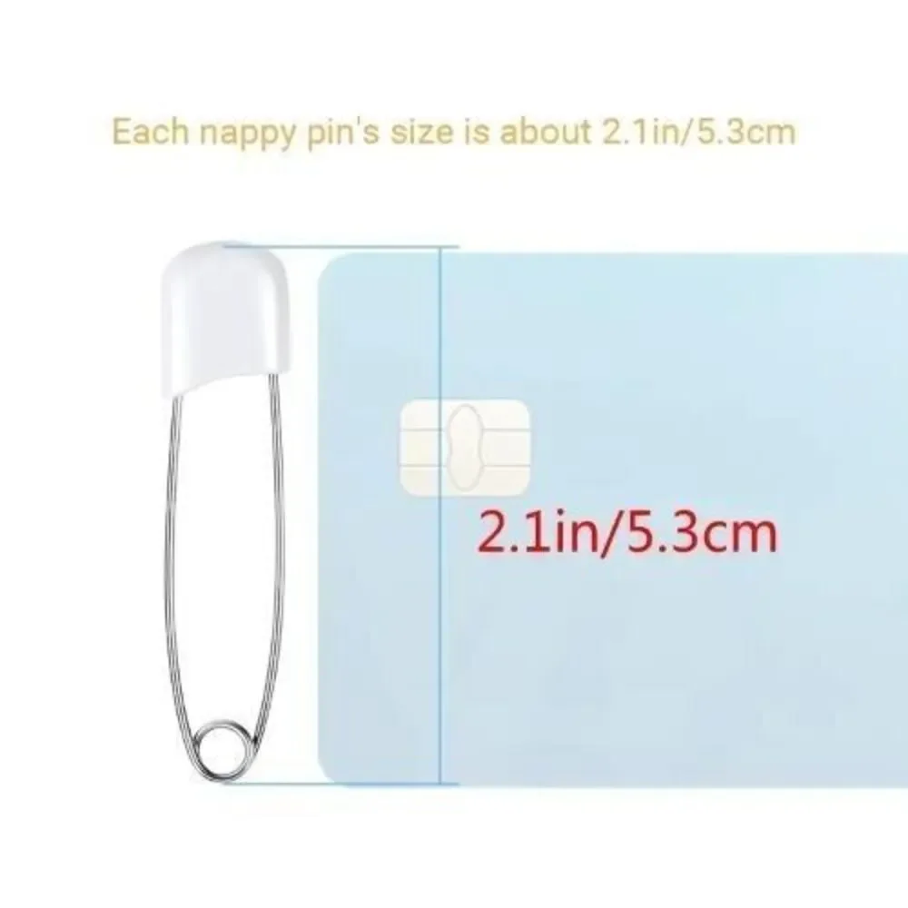 Stainless Steel Diaper Pins with Safe Locking Closures‎ Heavy Duty - Mix/50 CT